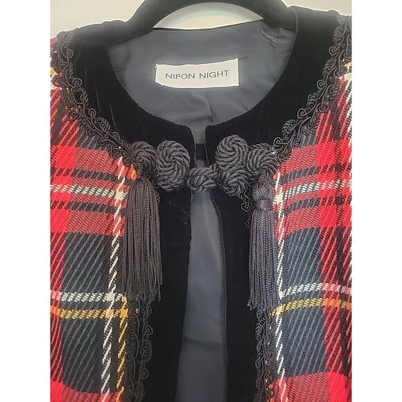 Vintage Nipon Night Plaid Blazer Sz 4 - Picture 2 of 16